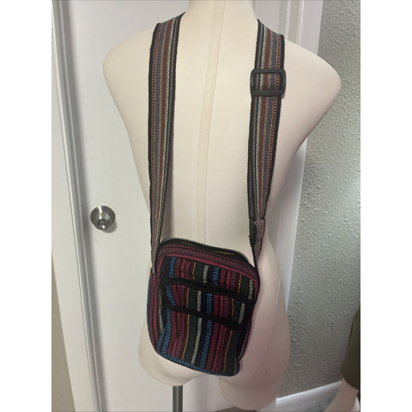 NWT Pink We Men’s Purse By Windhorse Hemp Fabric Zips Close Adjustable Strap - Picture 1 of 7